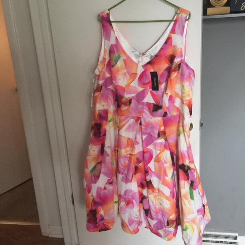 Spring Floral Fit & Flare Dress CITY CHIC